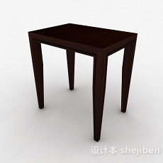 棕色木质凳子3d模型下载
