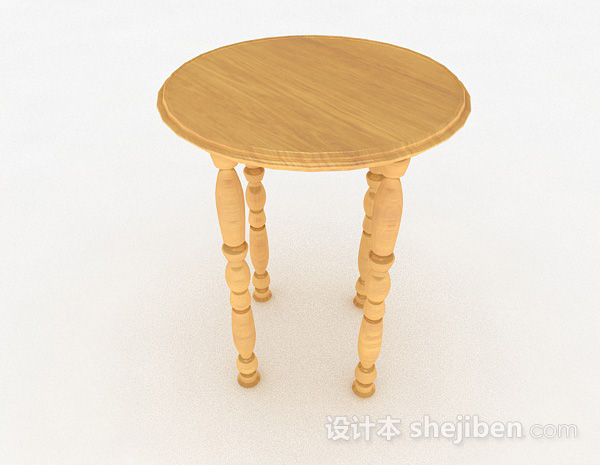 现代风格黄色圆形凳子3d模型下载