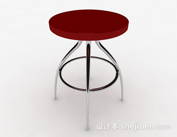 现代风格现代风格红色金属凳子3d模型下载