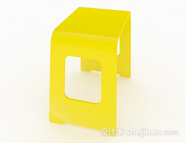 免费黄色简约休闲椅3d模型下载