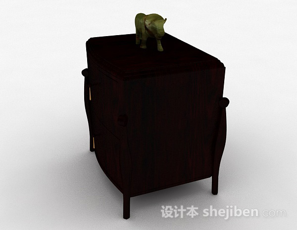 设计本木质家居床头柜3d模型下载