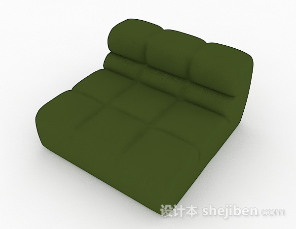 免费休闲绿色单人沙发3d模型下载