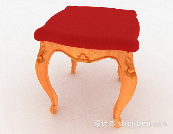 设计本红色休闲凳子3d模型下载