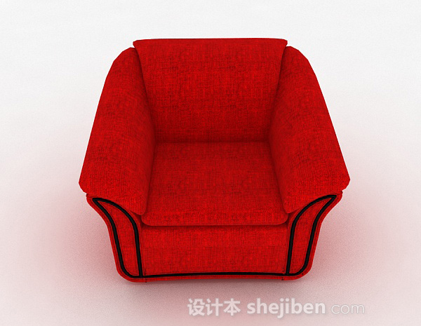 现代风格红色单人沙发3d模型下载