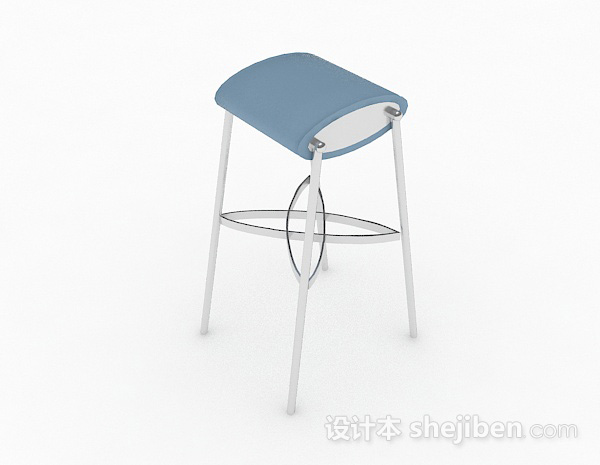 蓝色吧台凳3d模型下载
