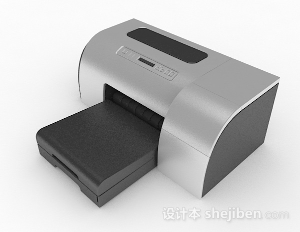 免费灰色打印机3d模型下载