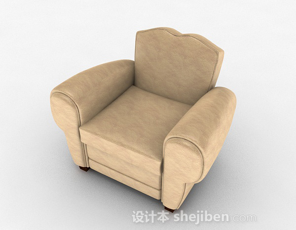 现代风格棕色家居单人沙发3d模型下载