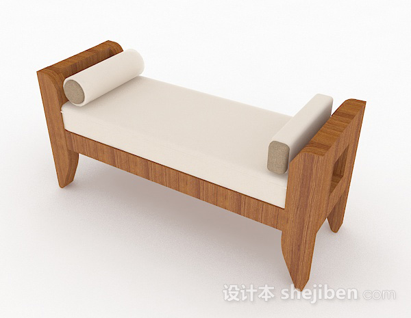 木质棕色沙发凳3d模型下载