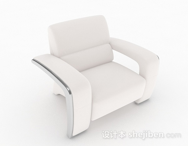 白色单人沙发3d模型下载