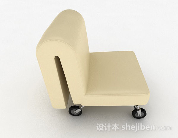 设计本简约家居黄色单人沙发3d模型下载