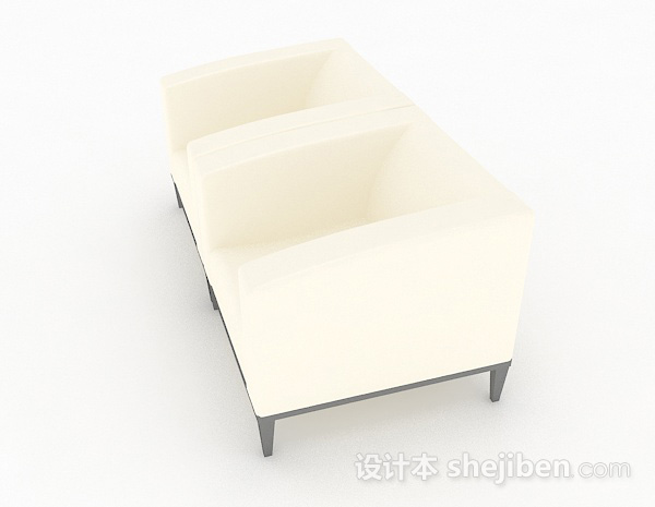 设计本米黄色单人沙发组合3d模型下载