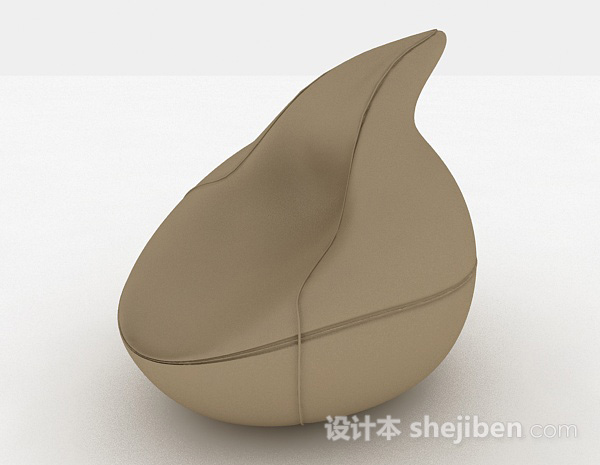 现代风格创意个性棕色单人沙发3d模型下载
