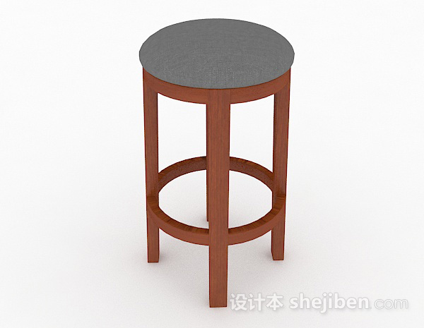 设计本家居木质休闲圆凳3d模型下载