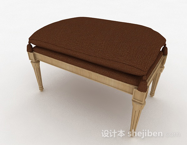 免费欧式古典沙发凳3d模型下载
