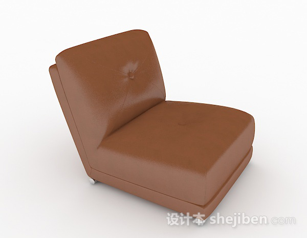 棕色简约休闲单人沙发3d模型下载