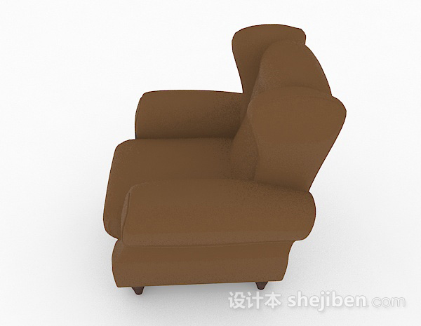 免费棕色简约单人沙发3d模型下载