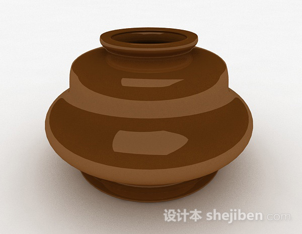 免费现代风格棕色花瓶3d模型下载