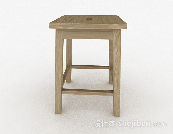 设计本木质简约家居凳子3d模型下载