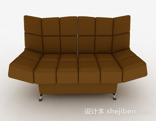 现代风格棕色休闲单人沙发3d模型下载