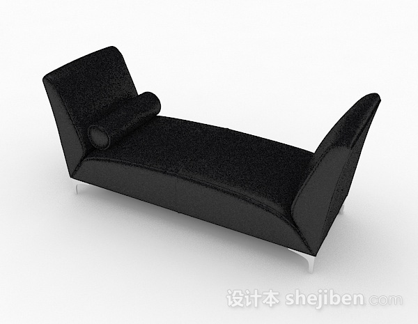 免费现代风格深蓝色脚凳沙发3d模型下载