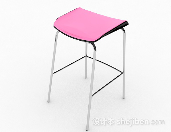免费粉色简约吧台凳3d模型下载