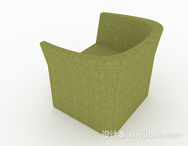 设计本田园绿色家居单人沙发3d模型下载