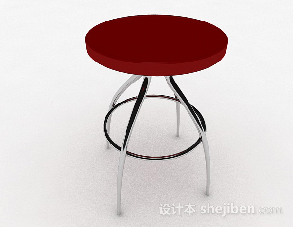 设计本现代风格红色金属凳子3d模型下载