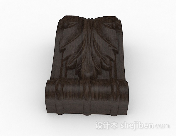 中式风格中式风格棕色石头雕塑品3d模型下载