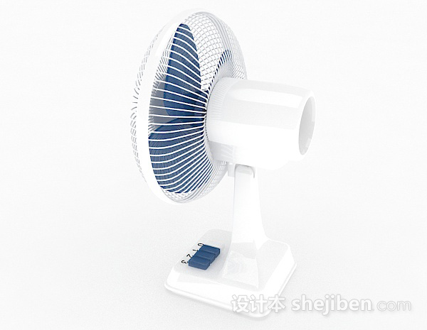 设计本现代风格白色电风扇3d模型下载