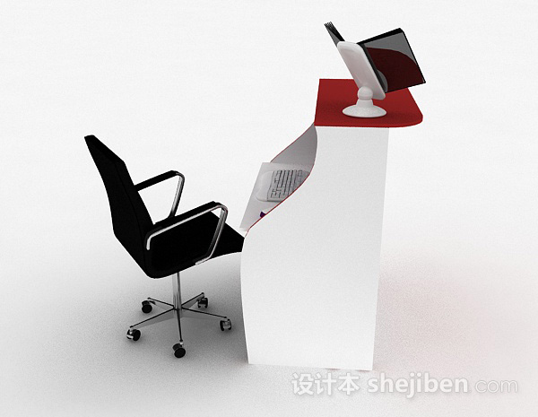 设计本简约书桌椅3d模型下载