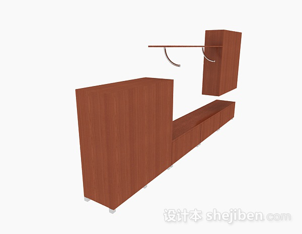 设计本简约木质电视柜3d模型下载