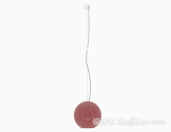 现代风格红色球形吊灯3d模型下载