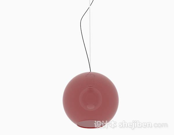 设计本红色球形吊灯3d模型下载