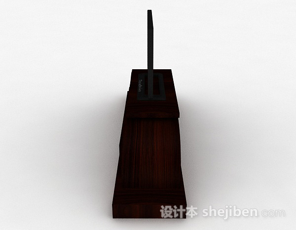 设计本棕色木质电视柜3d模型下载