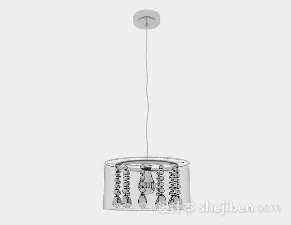 现代风格客厅透明水晶吊灯3d模型下载