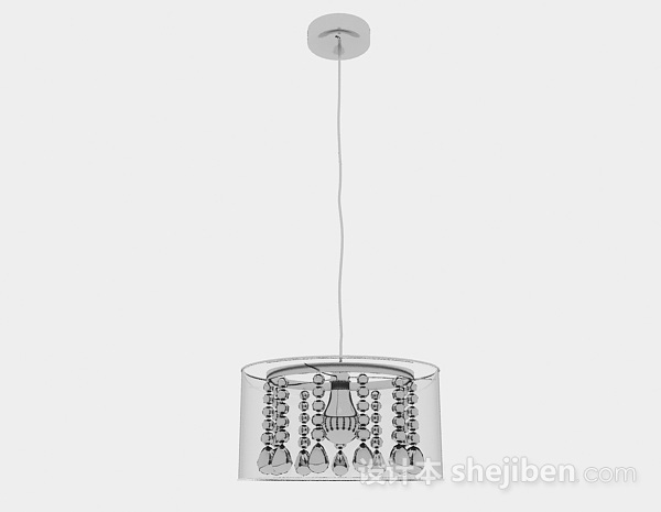现代风格现代风格客厅透明水晶吊灯3d模型下载