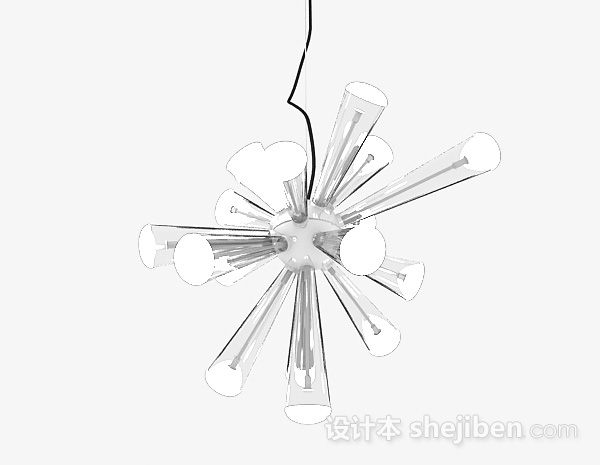 设计本白色个性吊灯3d模型下载