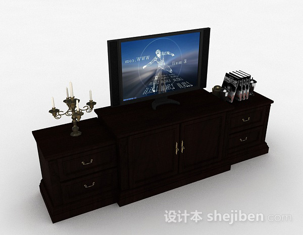 家居电视机柜子3d模型下载