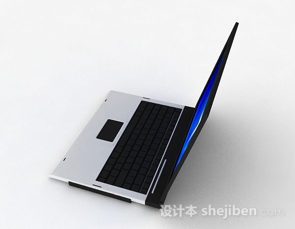设计本灰色笔记本电脑3d模型下载