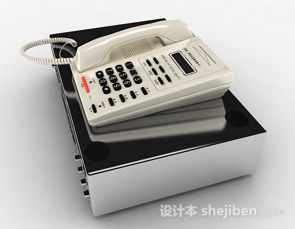 设计本白色电话机3d模型下载