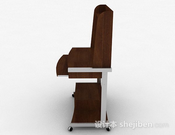 免费棕色书桌3d模型下载