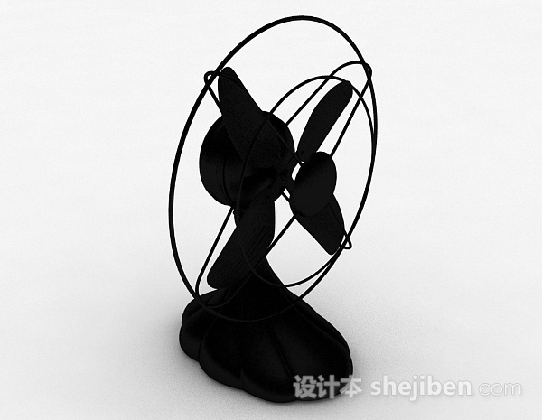 黑色电风扇3d模型下载
