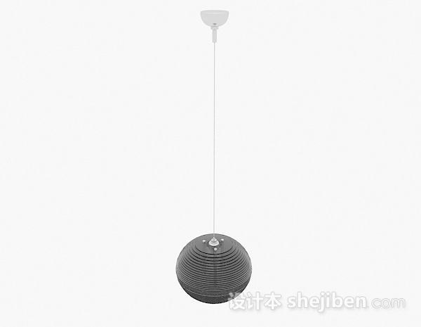 现代风格时尚黑色球形吊灯3d模型下载