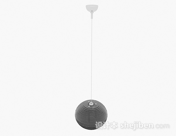 免费时尚黑色球形吊灯3d模型下载