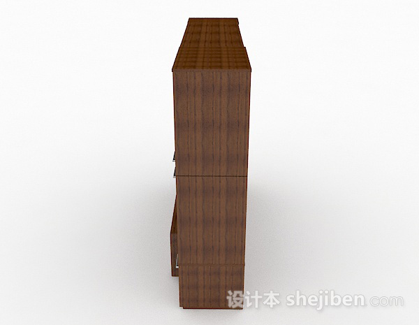 设计本深棕色家居木质电视柜3d模型下载