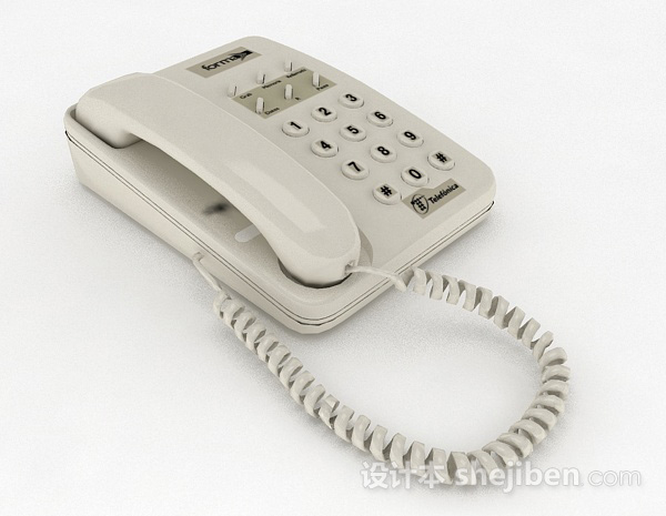 现代风格灰色电话机3d模型下载