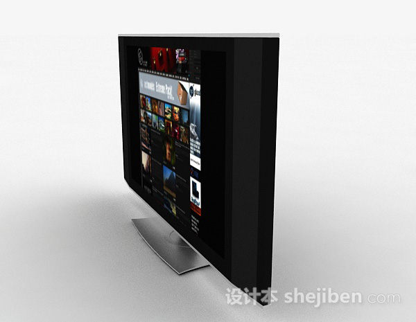 设计本灰色家居电视机3d模型下载