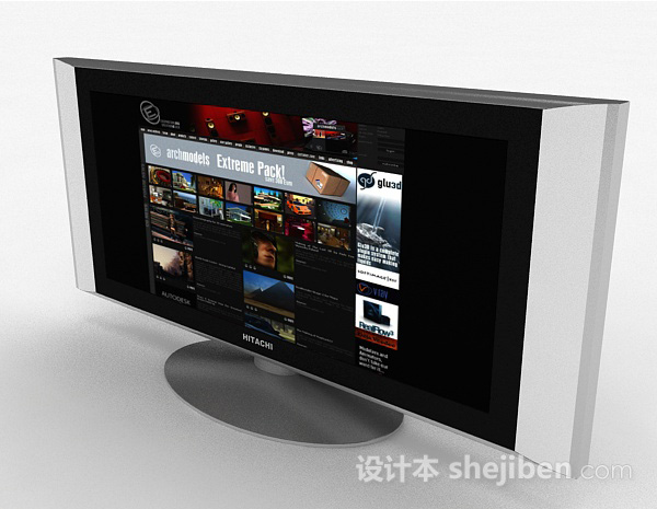 现代风格液晶电视机3d模型下载