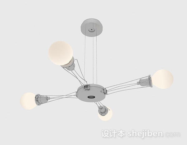 现代时尚金属客厅吊灯3d模型下载