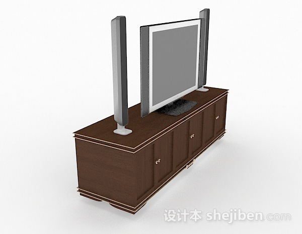免费灰色电视机3d模型下载